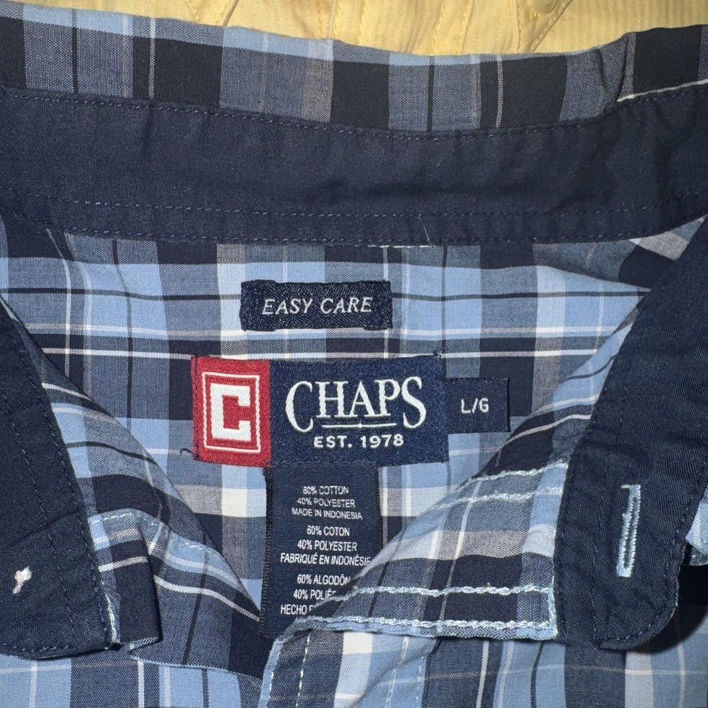 Chaps Ralph Lauren Easy Care Button Down Long‎ Sleeve Shirt Bundle Of 2 Size L - Picture 2 of 13